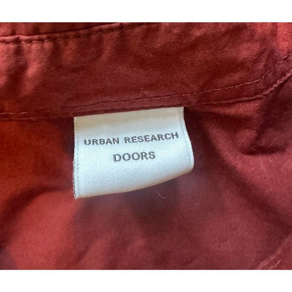 Size 1 One Urban Research Doors Red Button Shirt Dress Long Slv DR86-26M603 - Picture 5 of 6